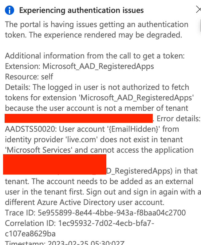 Microsoft Azure authentication issues