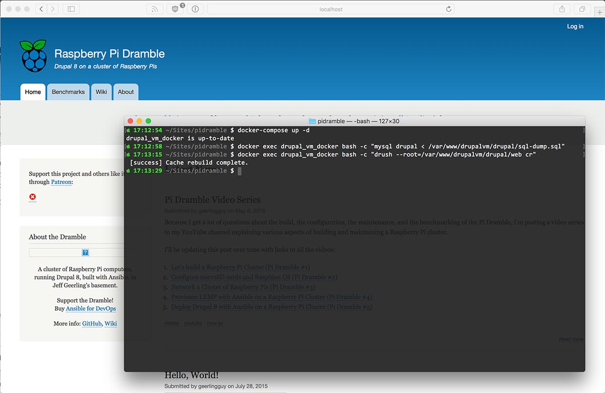 Drupal VM Docker container running a new Drupal Composer template project