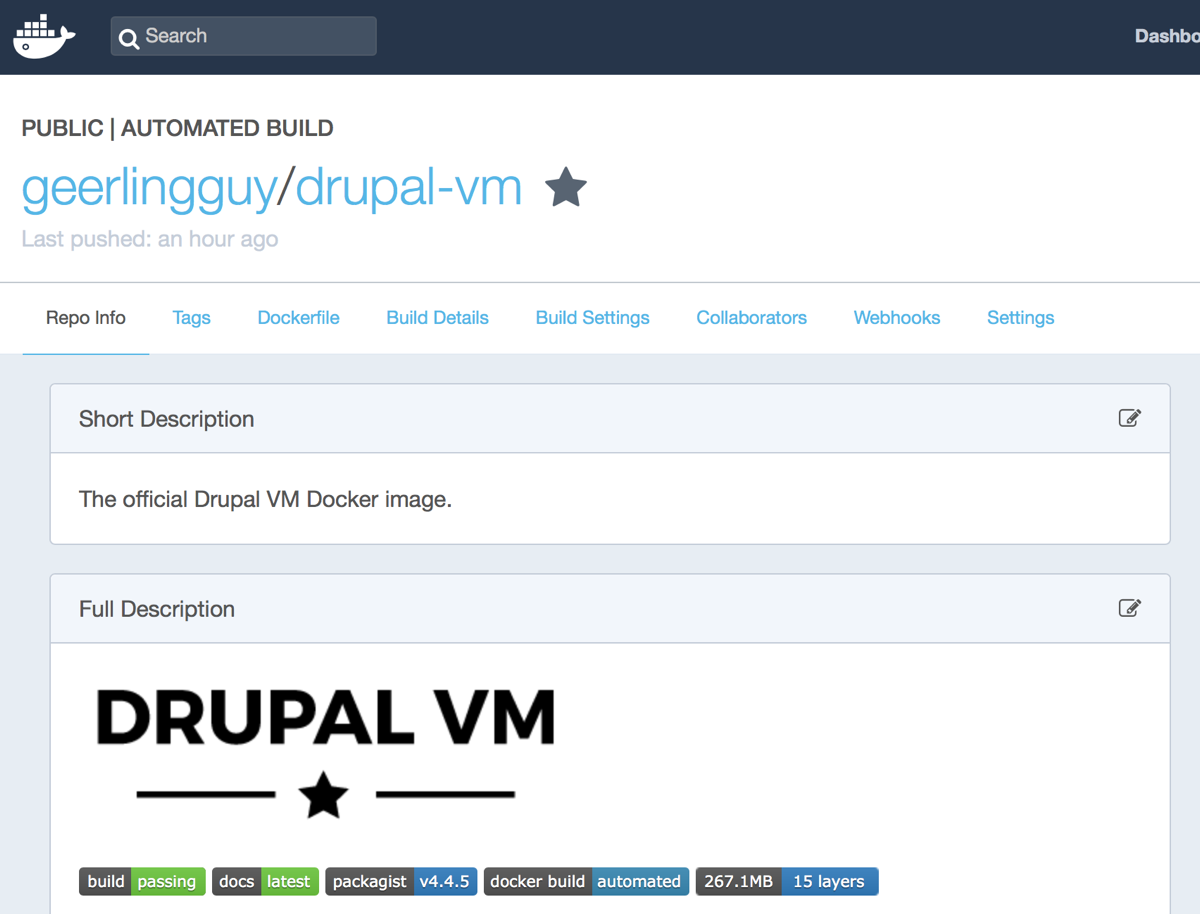 Drupal VM on Docker Hub