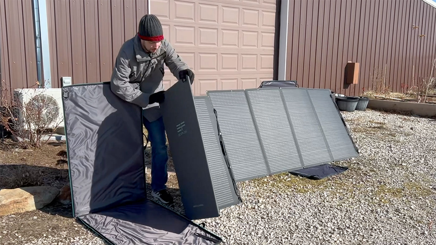 EcoFlow 400W solar panels - farm setup