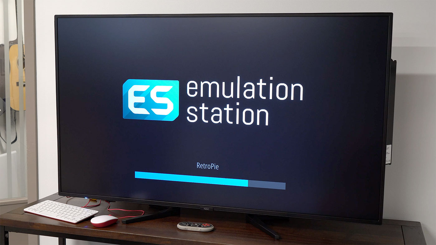 Emulation Station RetroPie running on Sharp NEC display MA551