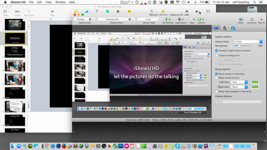 iShowU HD Pro for Mac - Screencast recording of a Keynote presentation