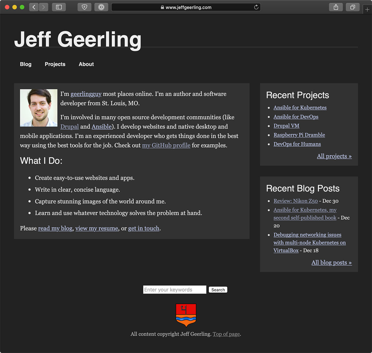 JeffGeerling.com - dark mode in 2020 in Drupal 7