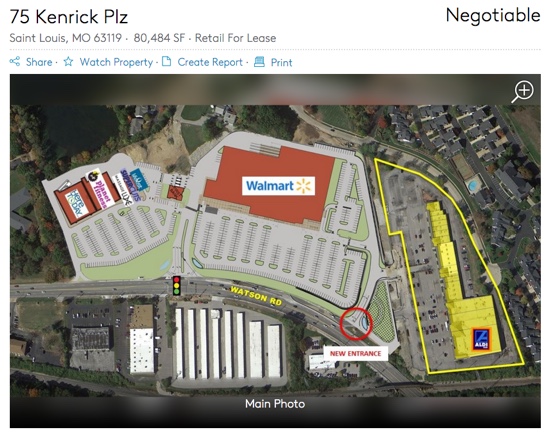 Kenrick Plaza Redevelopment Walmart Aldi anchors