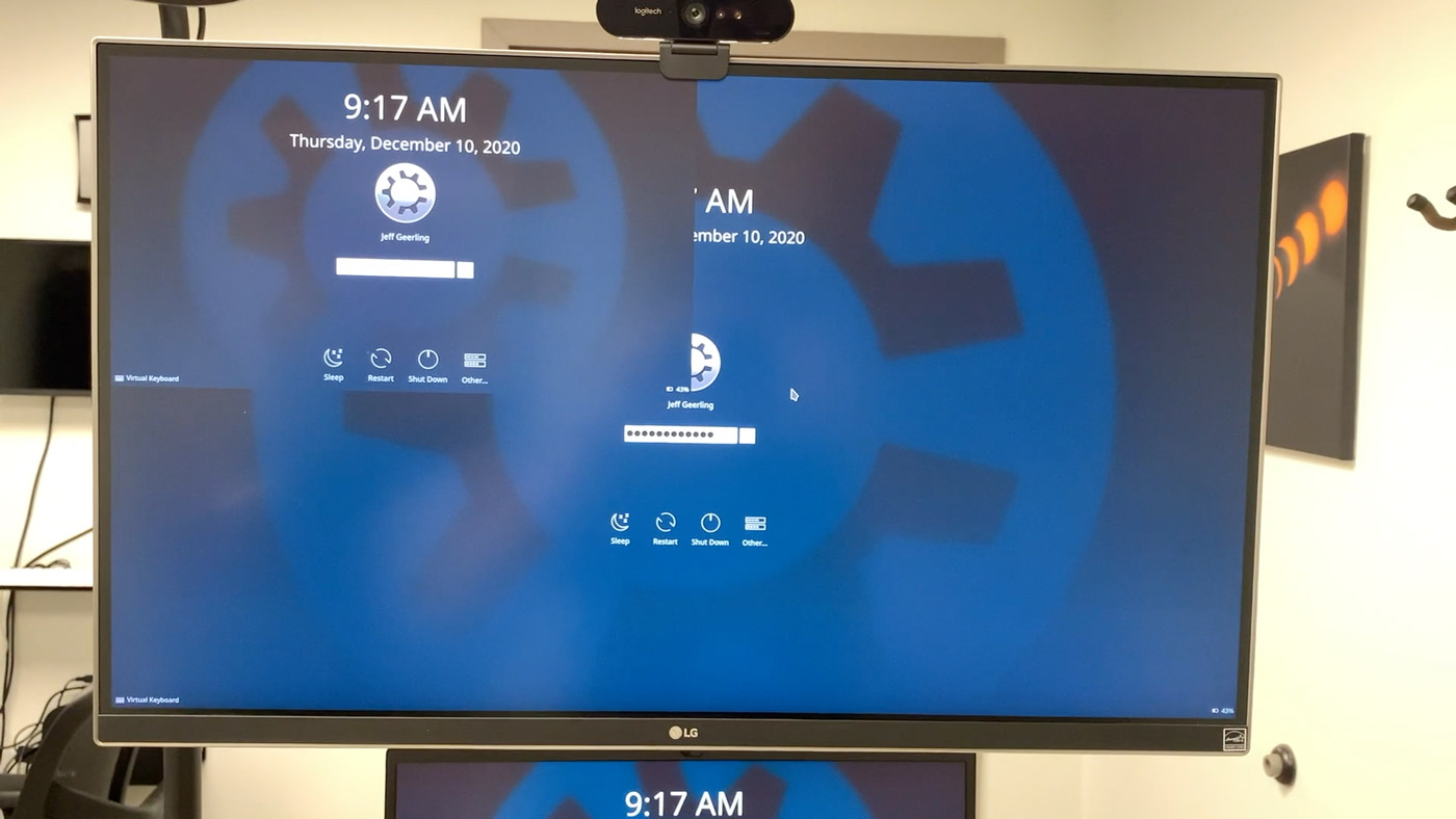 Kubuntu Focus M2 rendering three screens on two with external ThunderBolt 3 4K display