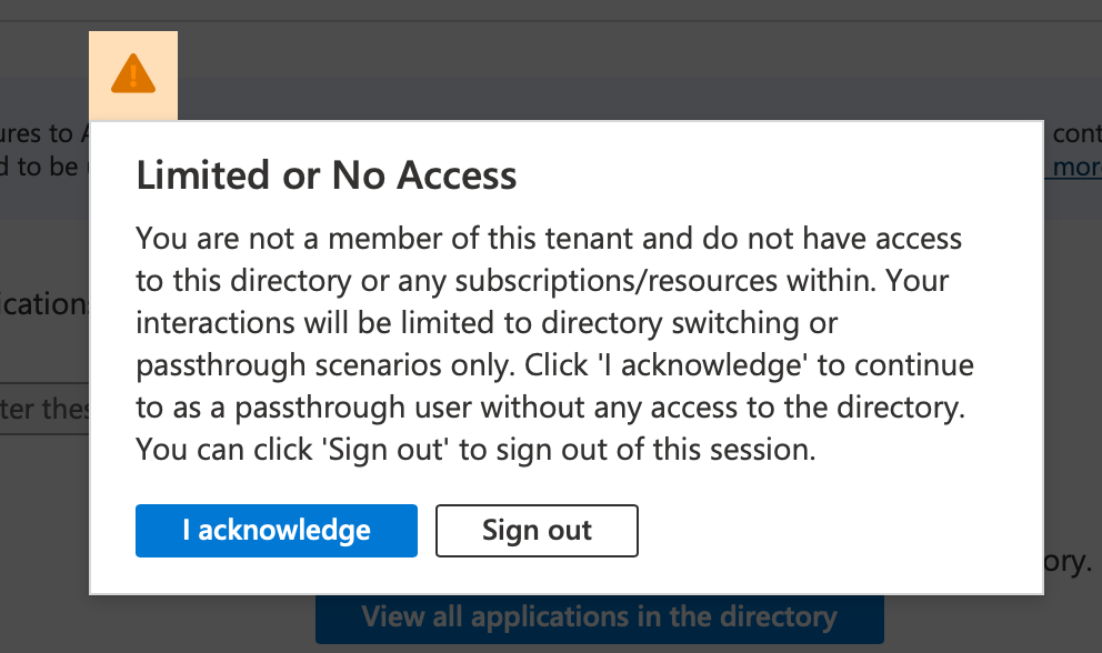 Limited or No Access Microsoft Azure
