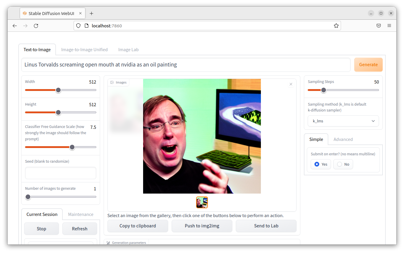 Linus Torvalds yelling at Nvidia Stable Diffusion WebUI