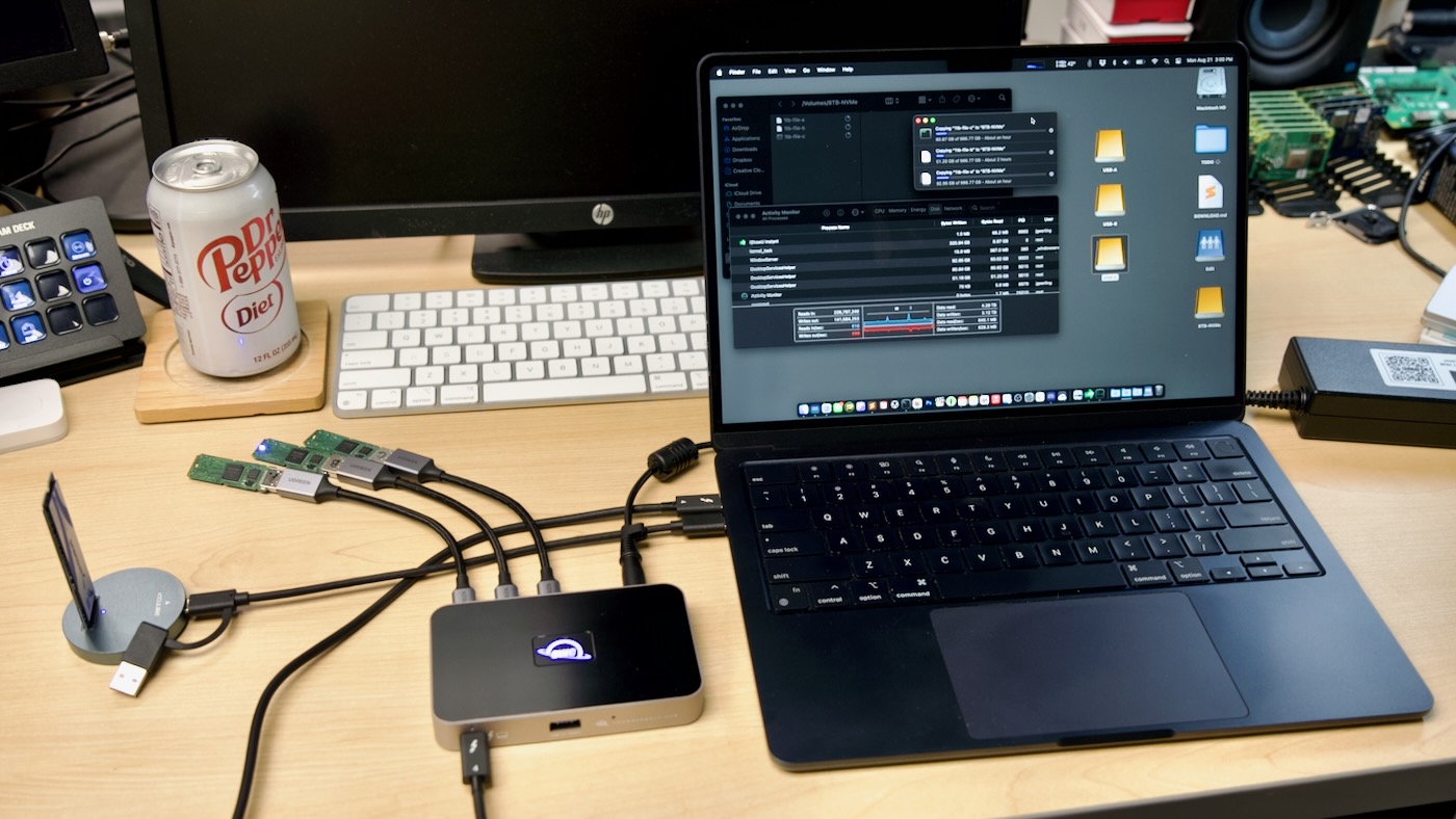 MacBook Air copying to Thunderbolt 3 USB-C flash drives and NVMe