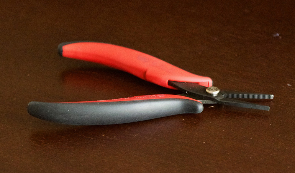 Mini needle-nose pliers for precision electronics work