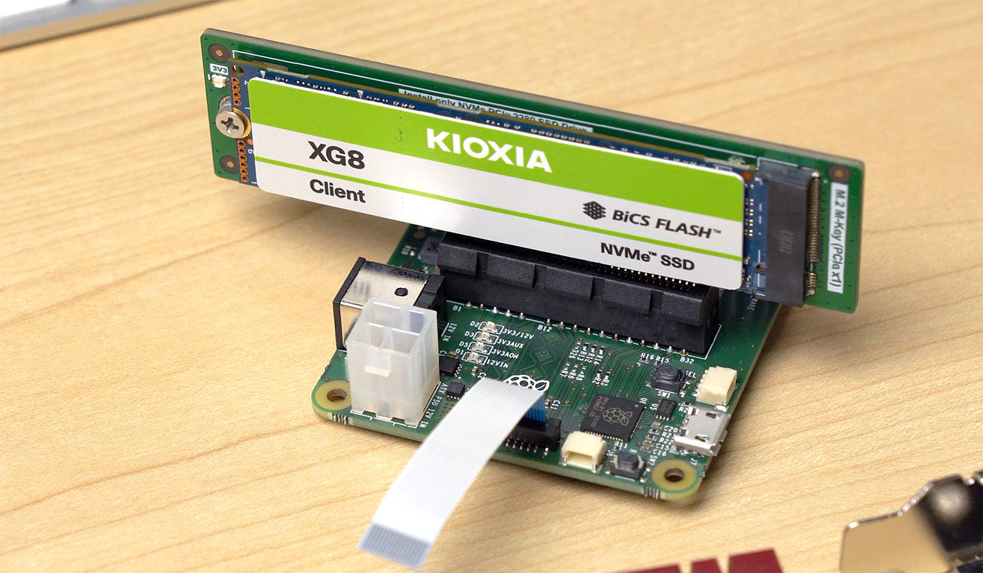 Pi 5 PCIe NVMe Kioxia XG8 SSD