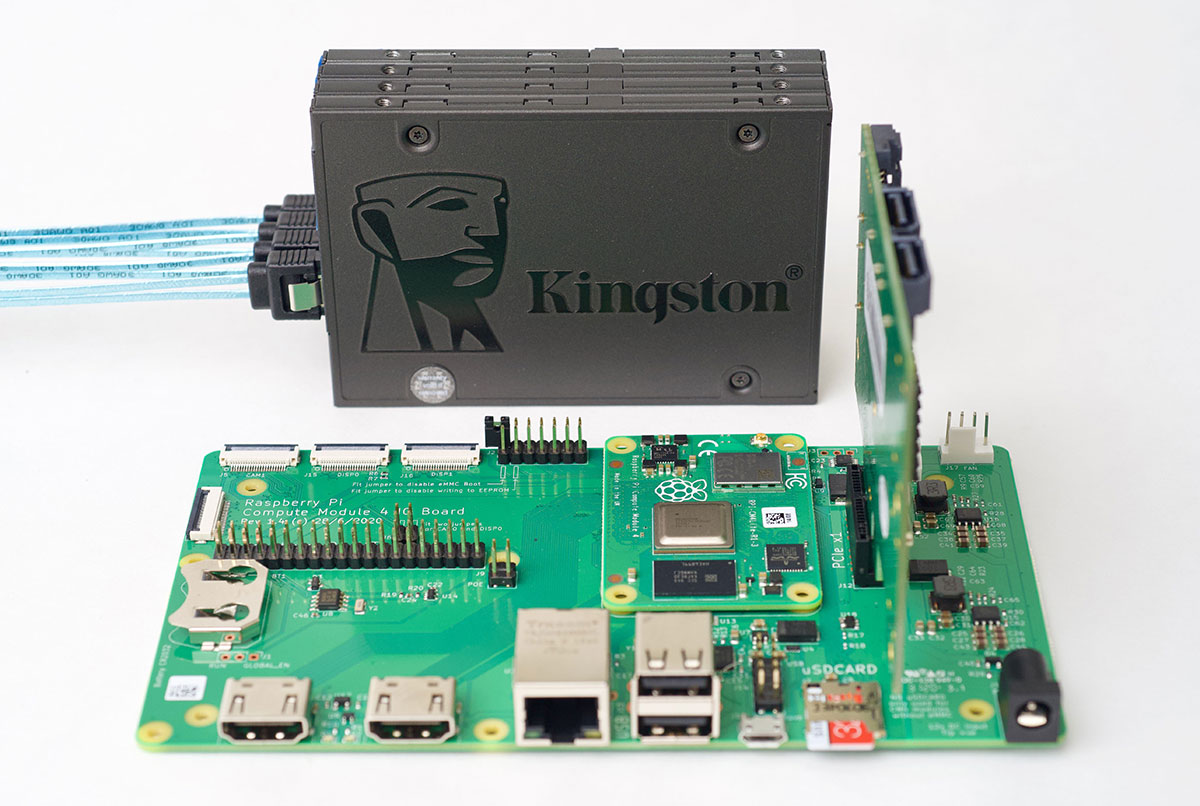 Raspberry Pi Compute Module 4 NAS compact setup with Kingston SSDs