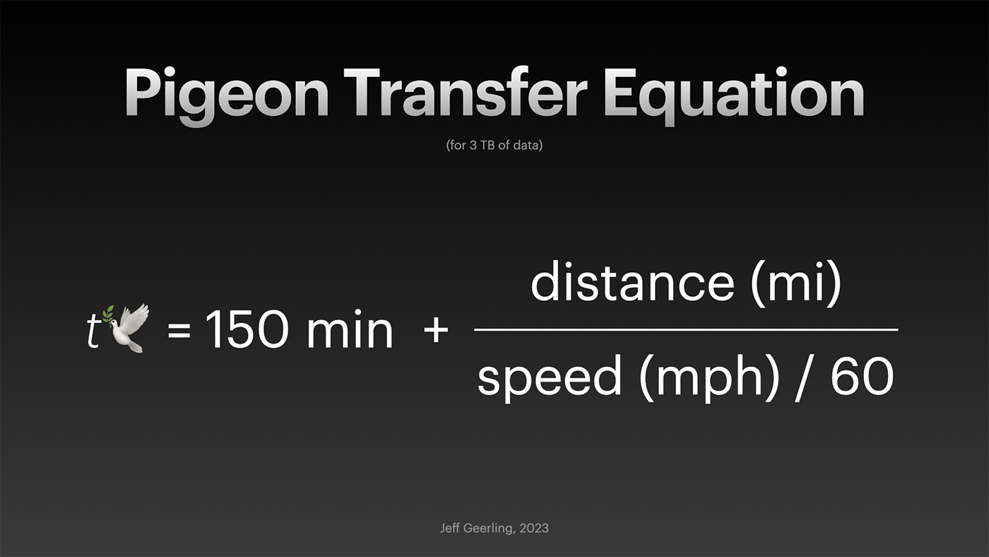 Pigeon Data Transfer Equation