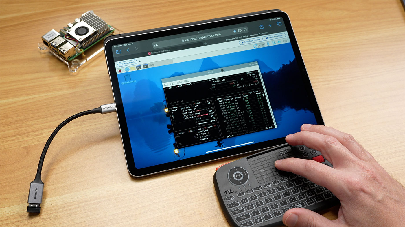 Raspberry Pi Connect with an external keyboard on iPad