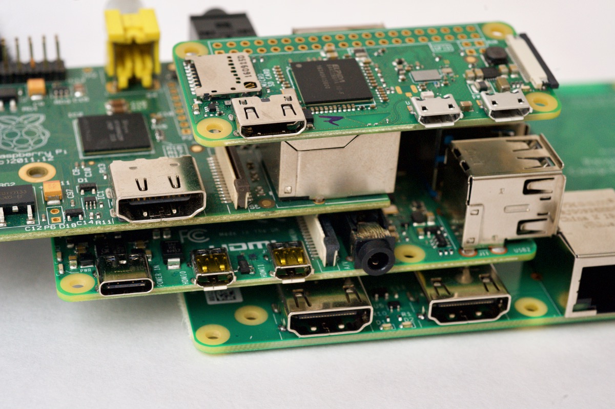 HDMI ports on various generations of Raspberry Pi