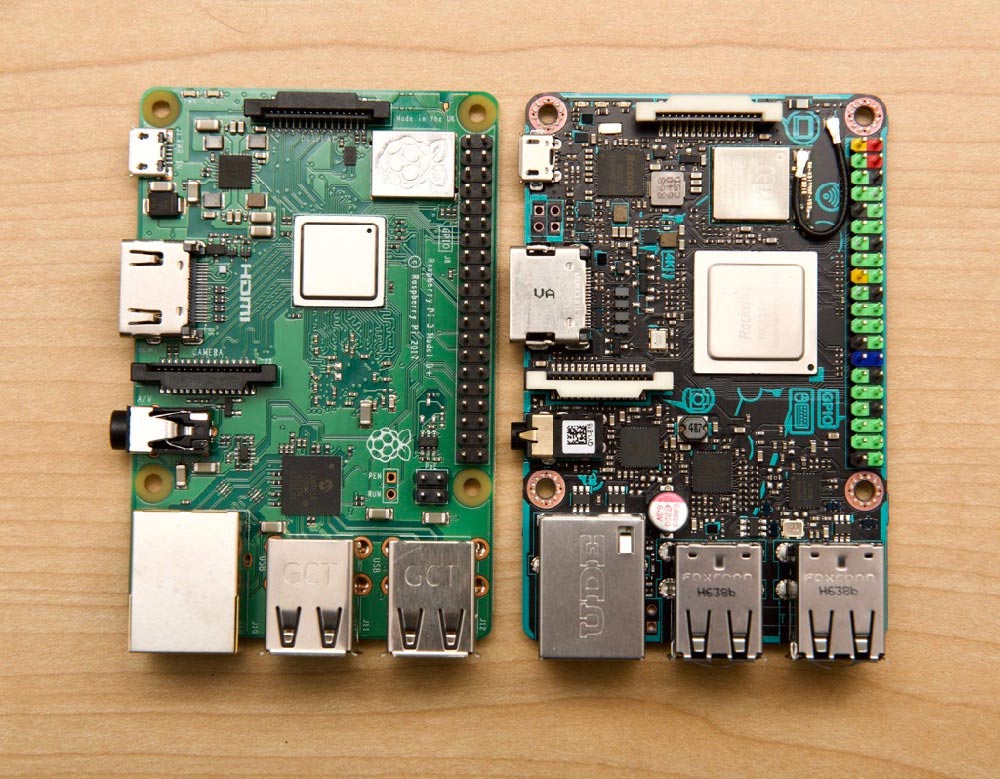 Raspberry Pi model 3 B+ and ASUS Tinker Board overview comparison