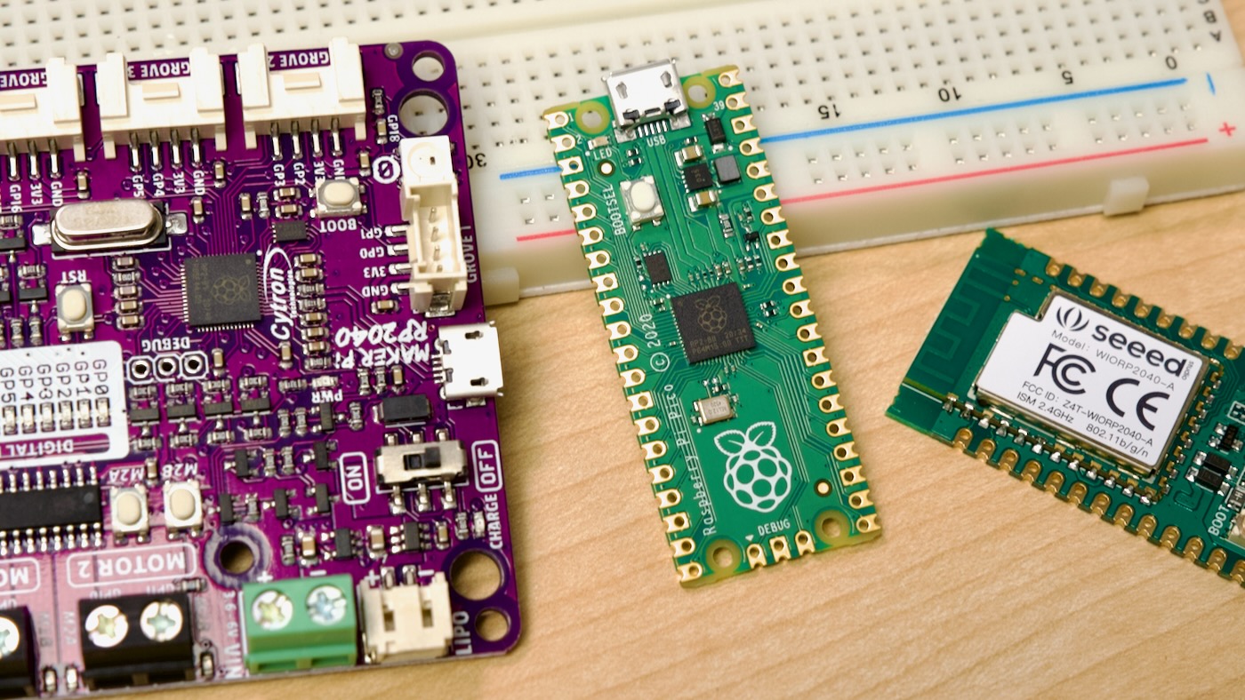 Raspberry Pi Pico with RP2040 Maker Pi from Cytron and Seeed Studio WIORP2040-A Dev Board
