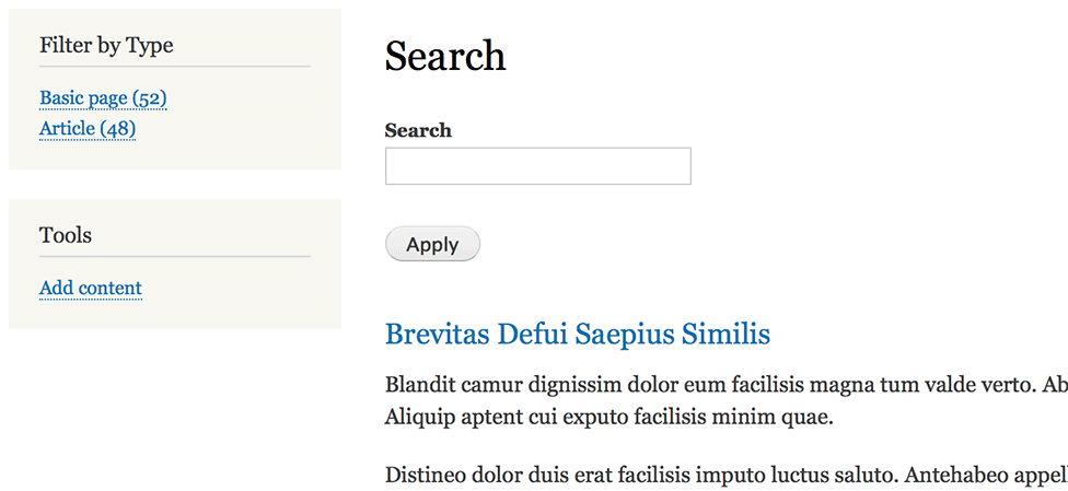 Solr Search page with a basic preconfigured Facet in Drupal 8