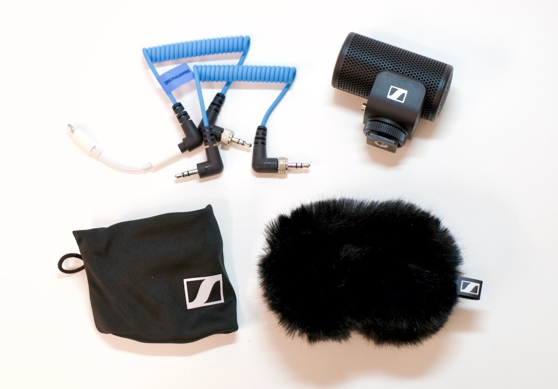 Sennheiser MKE 200 accessories - cables, soft pouch, dead cat wind filter