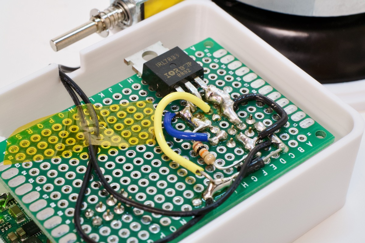 Raspberry Pi solenoid control HAT circuit prototype board botched solder job