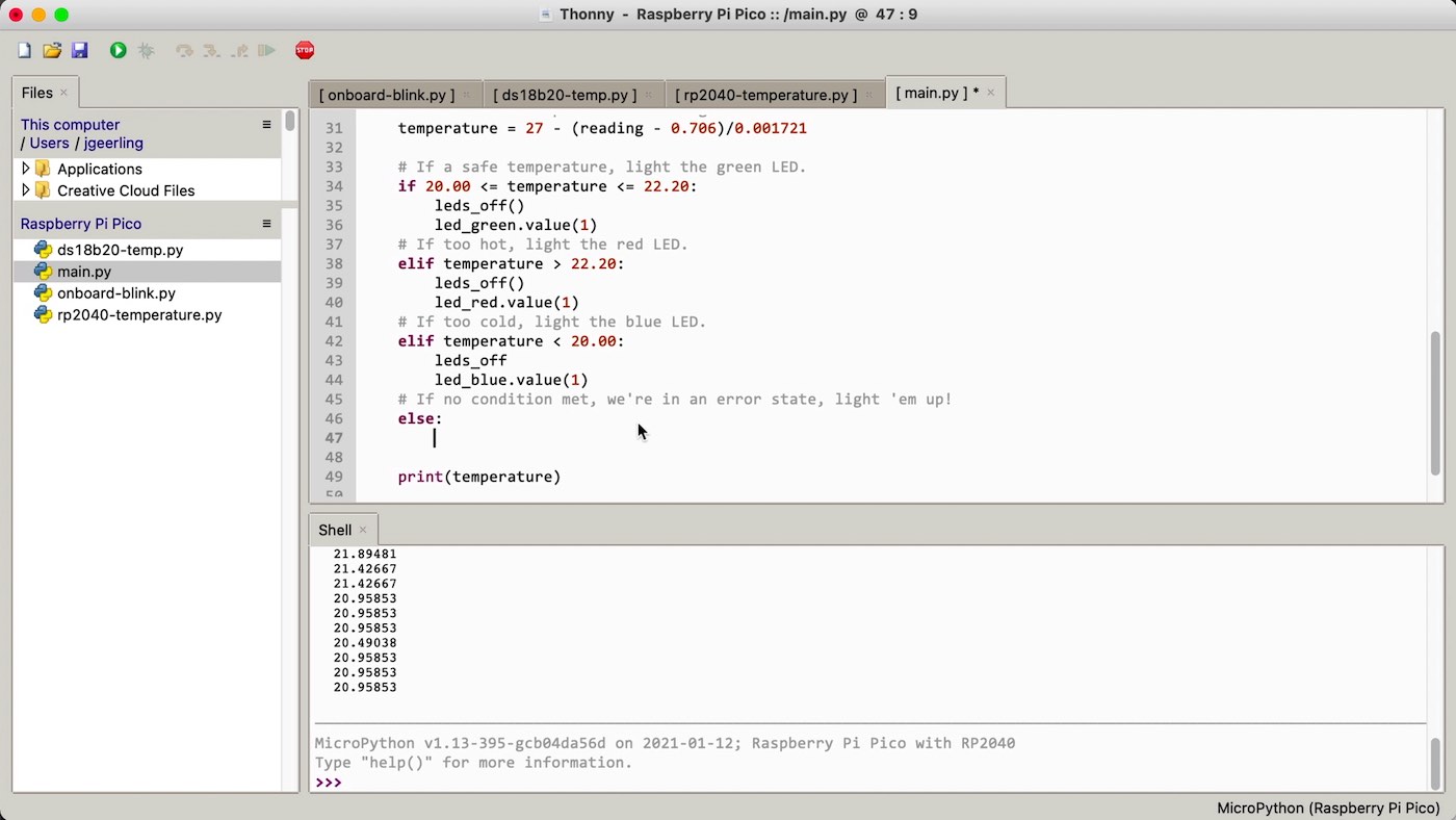 Thonny Python IDE with Raspberry Pi Pico
