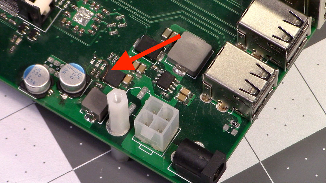 Hand soldered jumper on Turing Pi