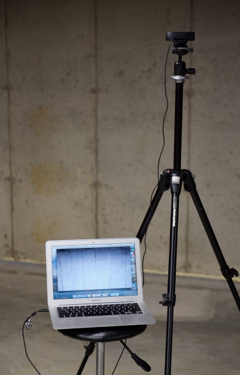 Streaming setup with external USB webcam on tripod
