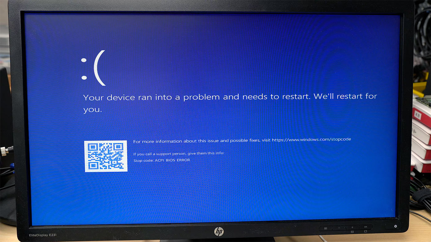 Windows 11 Blue Screen of Death ACPI_BIOS_ERROR message on Ampere Altra Developer Platform