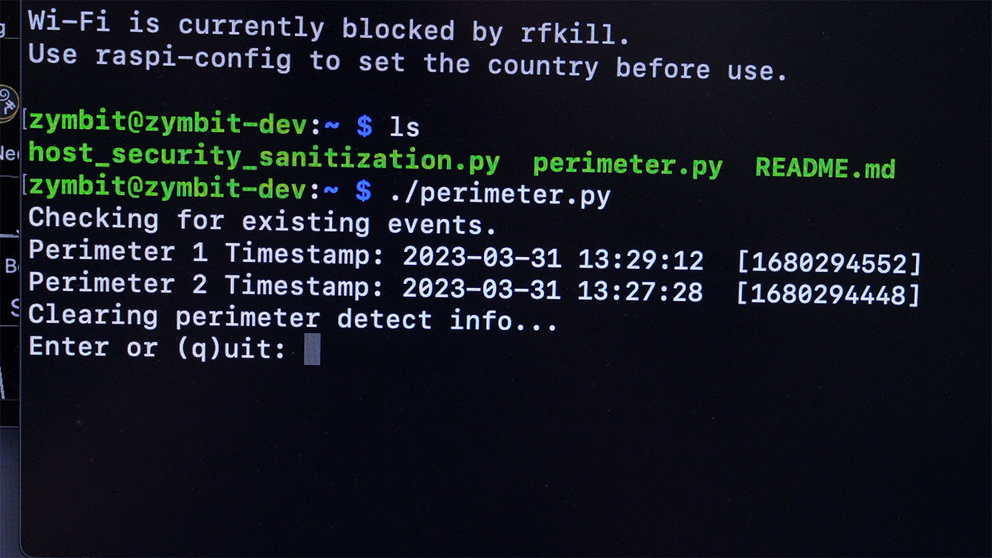 Zymbit perimeter detect Python script