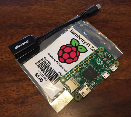 Raspberry Pi Zero - new with adapter cable