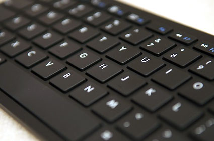 Anker Bluetooth 3.0 Ultra Slim Keyboard Black Closeup Macro
