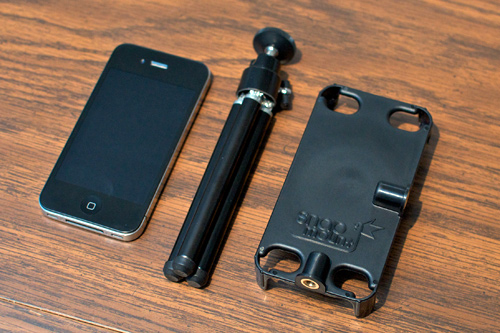 Snapmount with iPhone 4 and mini tripod