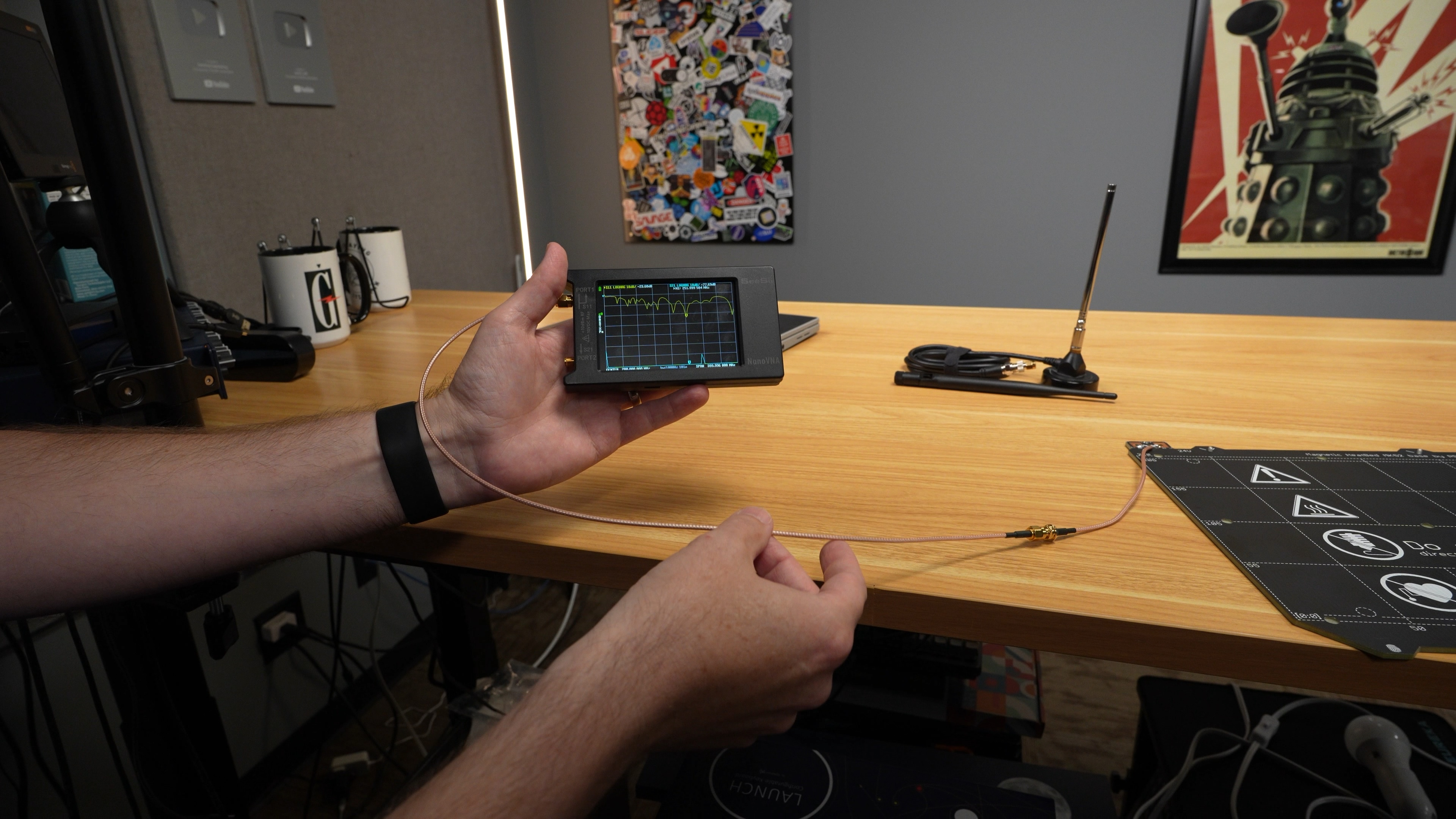 NanoVNA hooked up to 3D Printer Heatbed